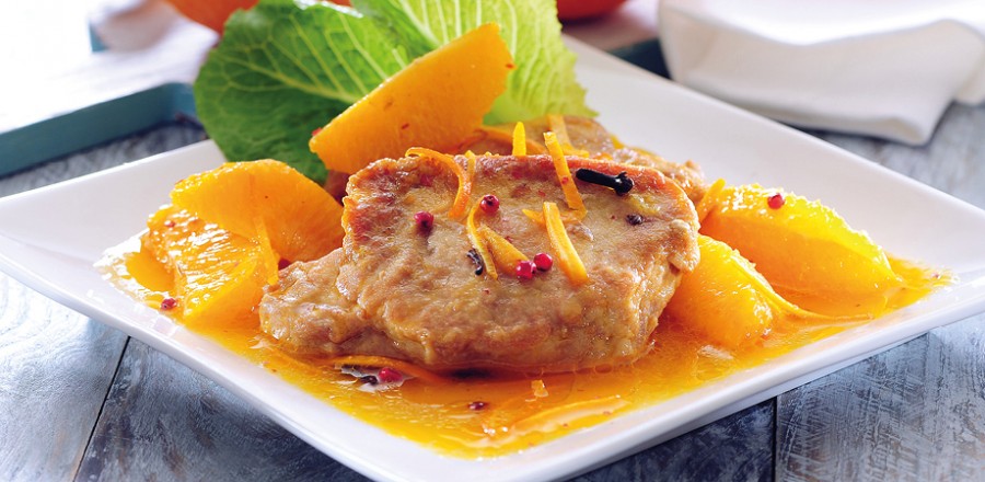 escalope-de-porc-marine-au-miel-et-a-lorange